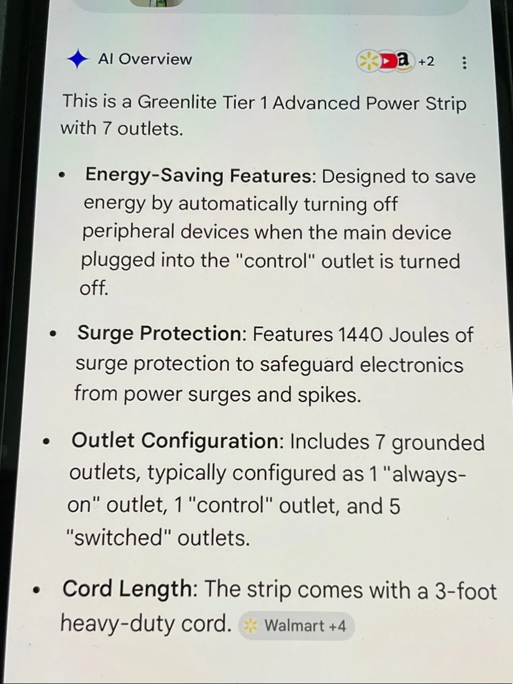 Greenlite 7-Outlet Surge Protector Power Strip